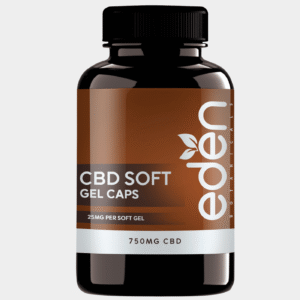 Organic Full Spectrum Hemp Extract Softgels – 30 Count, 25mg CBD per capsule in a white or black bottle
