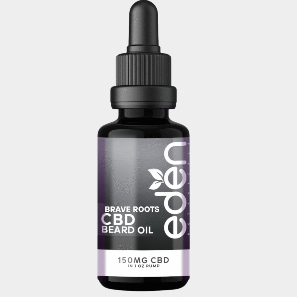 BraveRoot CBD Beard Oil – Full Spectrum 100mg in amber dropper bottle